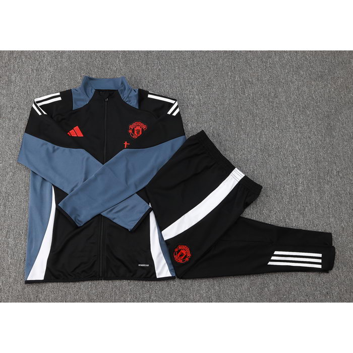 Chandal de Chaqueta del Manchester United Nino 24-25 Negro y Gris